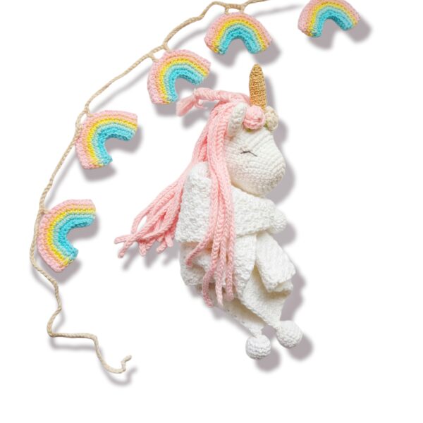 Manta de apego y portachupetes  unicornia